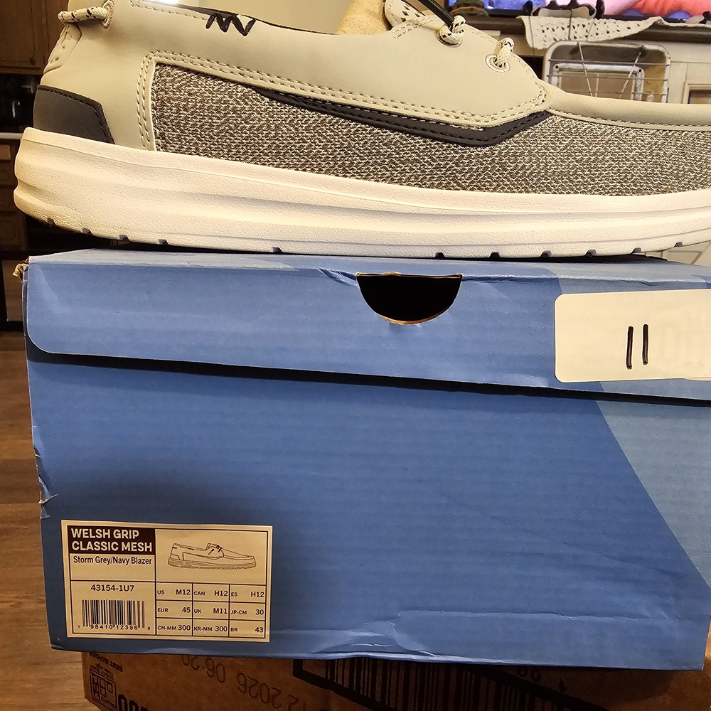Hey Dude Men’s Casual Boat Shoes - Cream and Gray - Picture 3 of 5